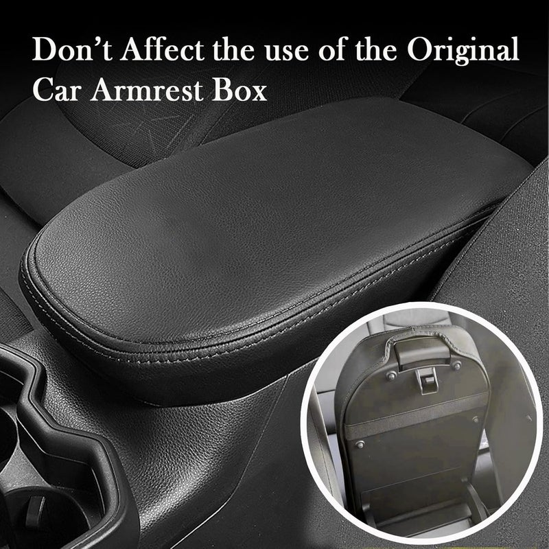ciizssria Car Armrest Center Console Covers for Toyota RAV4 Accessories 2026 2025 2024 2019 2020 2021 2022 2023, PU Leather Middle Console Lid Cover Pad Protector(Black Line) - Image 3